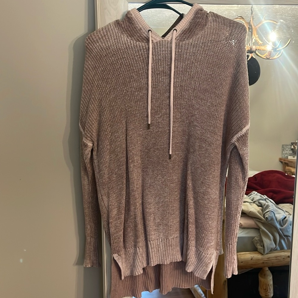 Oversized knit hoodie